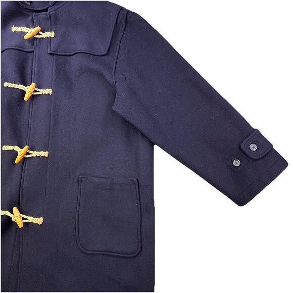 Vintage Polo Ralph Lauren Wool Toggle Coat Men’s XL Navy Twill Hooded Trench - Picture 6 of 15